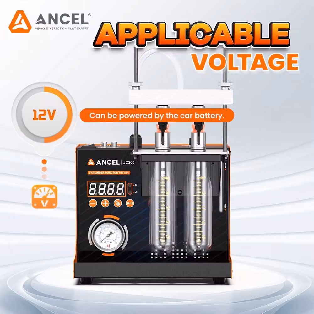 Tester per iniettori di carburante, 2 cilindri - Alimentazione 12V - Design compatto