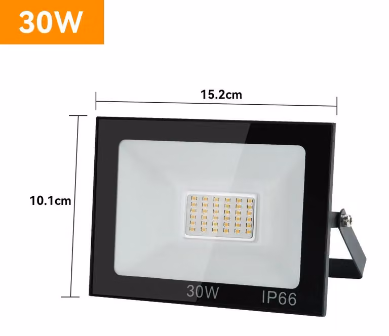 Fari a LED per illuminazione esterna - Lampada da parete per esterni - Potenza 30 W, confezione da 6 - Luce bianca fredda 5500–7000 K - Grado di protezione IP66 - Alluminio - Alimentazione AC 85–265 V - Senza spina