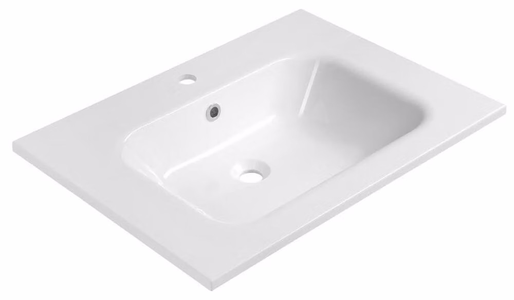 Lavabo in marmo colato ARECA, 71x51,5 cm, bianco