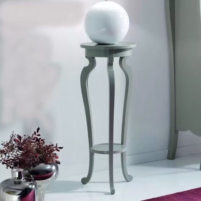 Porta vaso in legno laccato grigio misura diametro 39 h.95 - Mobili 2G