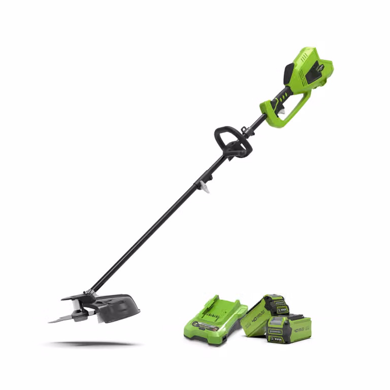 Decespugliatore Greenworks 40V con 2 batterie ricaricabili da 2Ah e lama da 40 cm, colore verde
