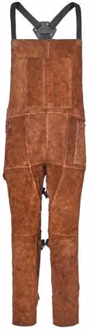 Grembiule da saldatura VEVOR in pelle bovina marrone con gamba divisa e 3 tasche, taglia M