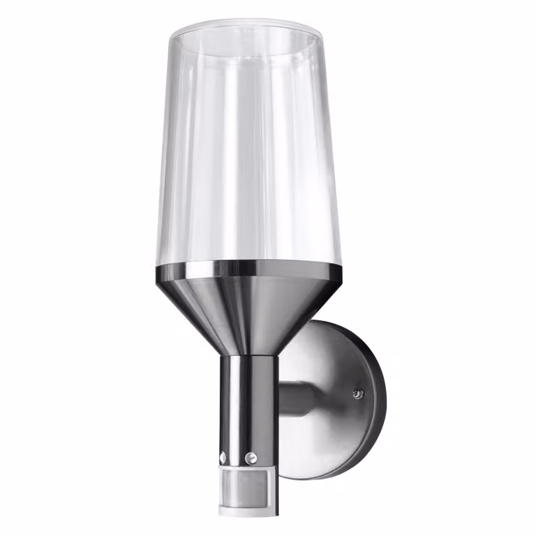 LEDVANCE Applique LED con sensore per lampadine E27, luce di design a calice per esterni, acciaio inox, ENDURA CLASSIC CALICE WALL SENSOR E27