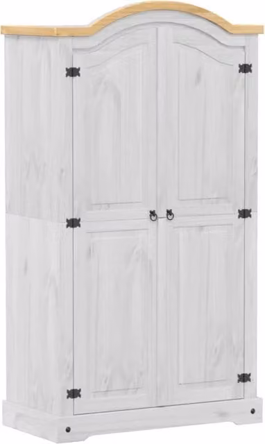 Armadio Corona Bianco 102x52x186 cm in Legno Massello di Pino CFW3247370