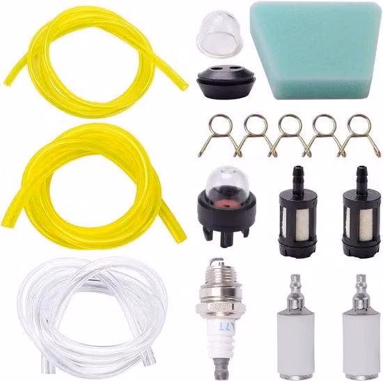 Sistema di rifornimento universale per benzina, tubo del carburante da 30 cm, filtro del carburante, candela, zappa per tosaerba, guarnizione del serbatoio del carburante