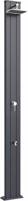 Doccia da esterno per giardino con miscelatore e lavapiedi Arkema Spring S in alluminio Grigio Antracite