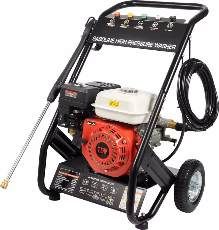 Idropulitrice a benzina - 7,5 cavalli - Idropulitrice a benzina - 2200 PSI - 2,3 GPM (8,7 l/min) - Motore a 4 tempi - 5 lance - Protezione anticaduta - Pistola a spruzzo