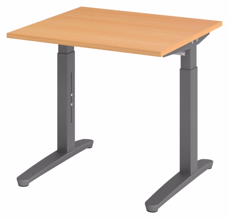 Scrivania bümö Serie XB - Decorazione: faggio, dimensioni: 80 x 80 cm, struttura: grafite