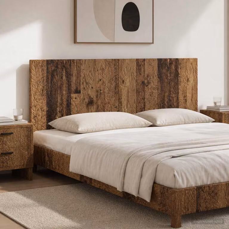 Testiera da muro vidaXL DELFT in legno antico marrone con ripiano integrato L: 140 cm, H: 50 cm, P: 12,1 cm