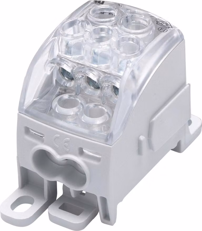 Blocco di distribuzione universale SUB 160 Al/Cu 82040 SIMBLOCK, grigio
