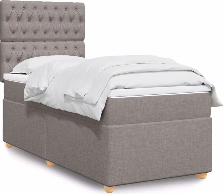 Maison Exclusive - Letto boxspring con materasso Taupe 80x200 cm Tessuto