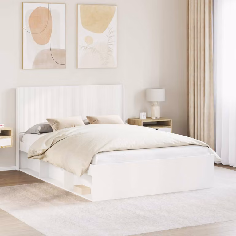 Testiera Letto vidaXL in Legno MDF Bianco con Design Minimalista