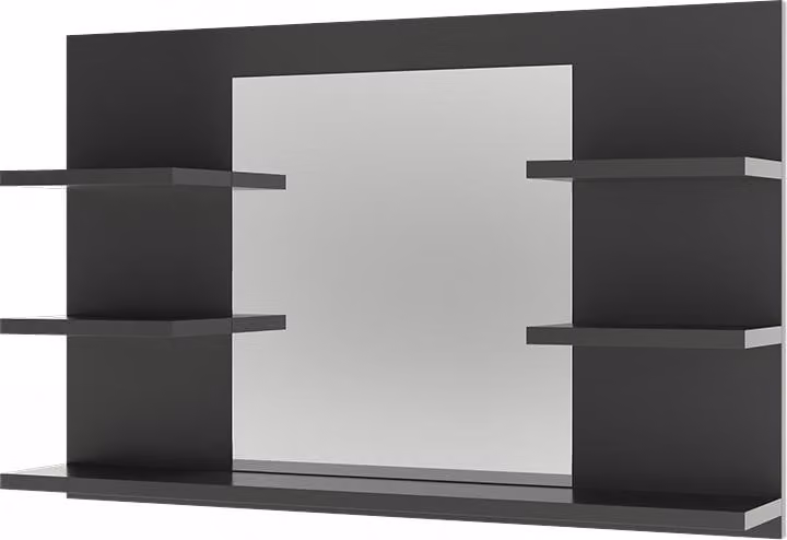 Specchio contenitore bagno Vicco Wilbur Antracite 78 x 50 cm con ripiani, Model 56243