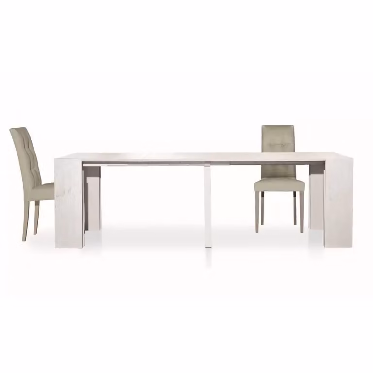 Consolle allungabile moderna Mobili 2G bianco opaco L: 90 cm, P: 45 cm, H: 75 cm