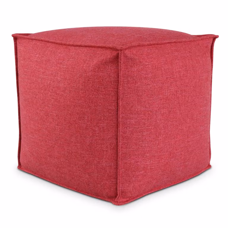 POUF QUADRATO PIUMA 80x80 cm Rosso