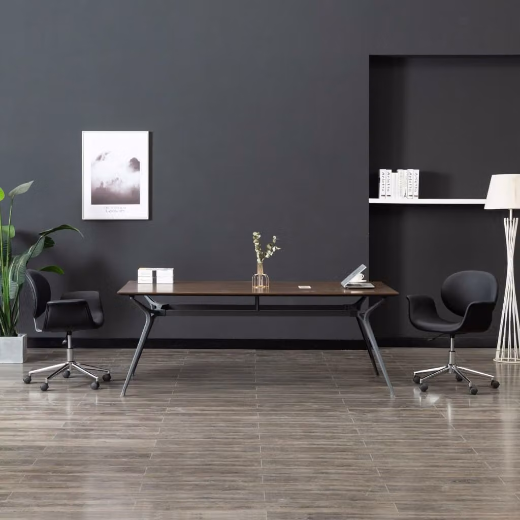 La Living Store: Sedia da ufficio girevole, colore nero, rivestita in ecopelle