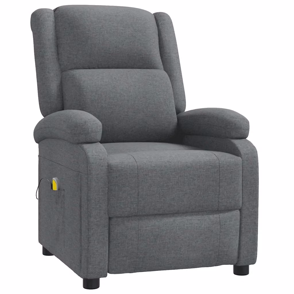 Poltrona relax reclinabile vidaXL in tessuto grigio con braccioli e struttura in legno e metallo – 2