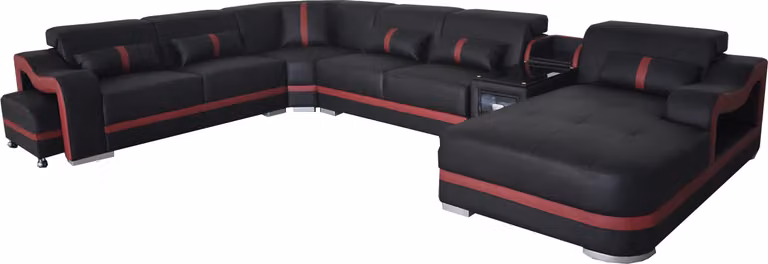 Leder Couch Polster Garnitur Sitz Design Modern Eck Sofa mit USB Wohnlandschaft