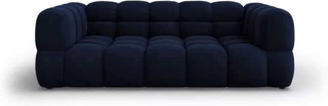 Divano Sky a 3 posti Cosmopolitan Design in velluto blu L: 214 cm, P: 75 cm, H: 78 cm