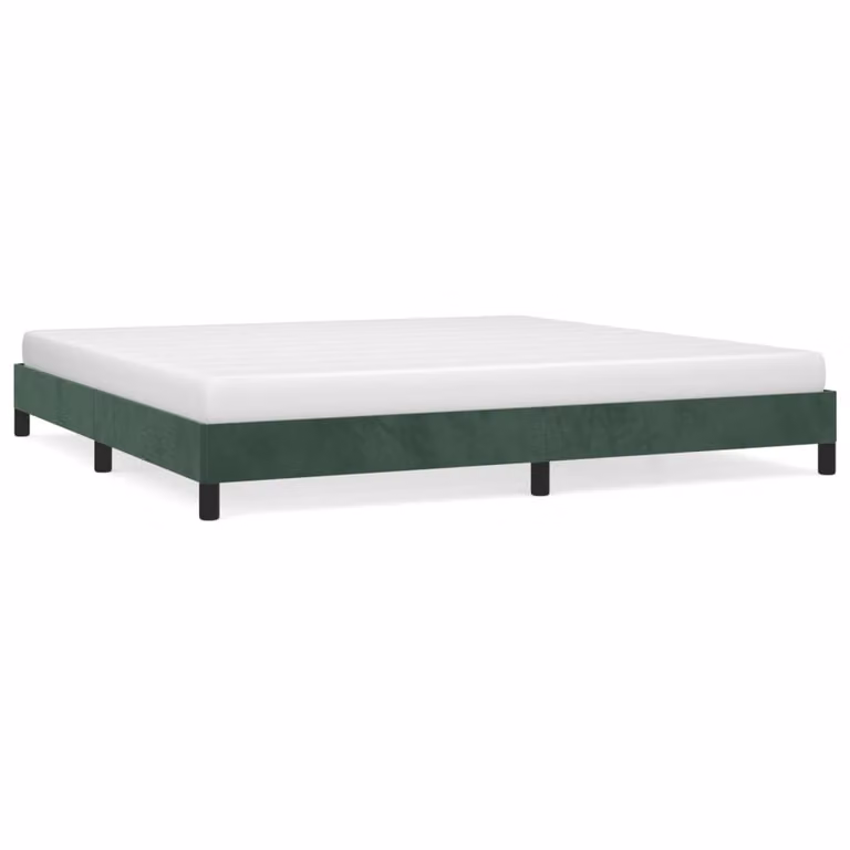Giroletto senza Materasso Verde Scuro 200x200 cm in Velluto