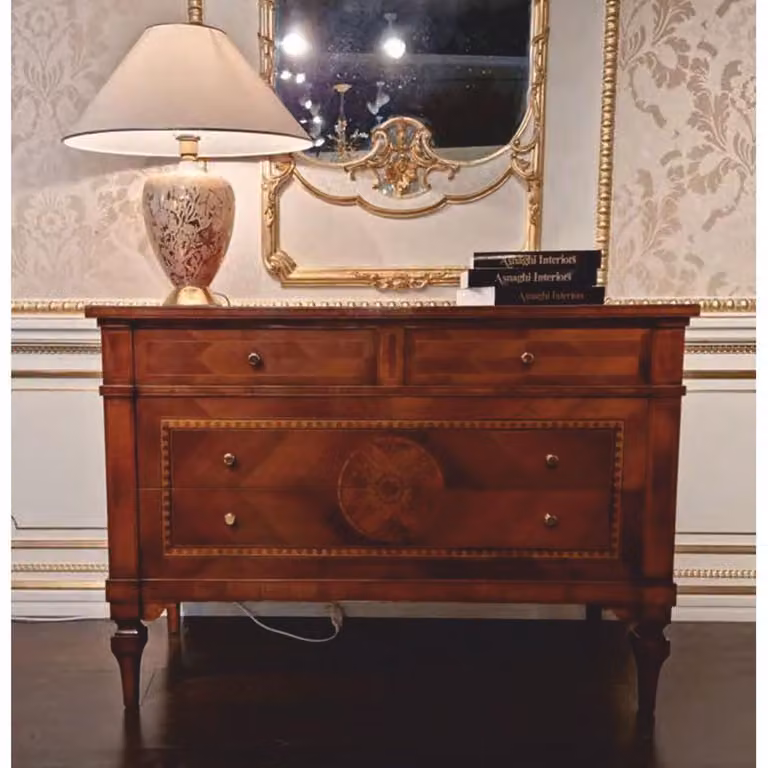 Casa Padrino cassettiera barocca con 4 cassetti marrone 127 cm - Italy