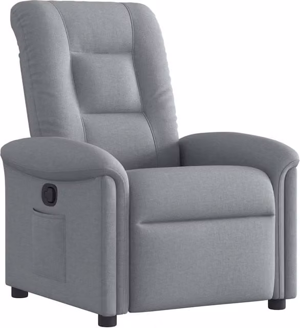 Poltrona | Sedia Relax Reclinabile in Tessuto Grigio Chiaro