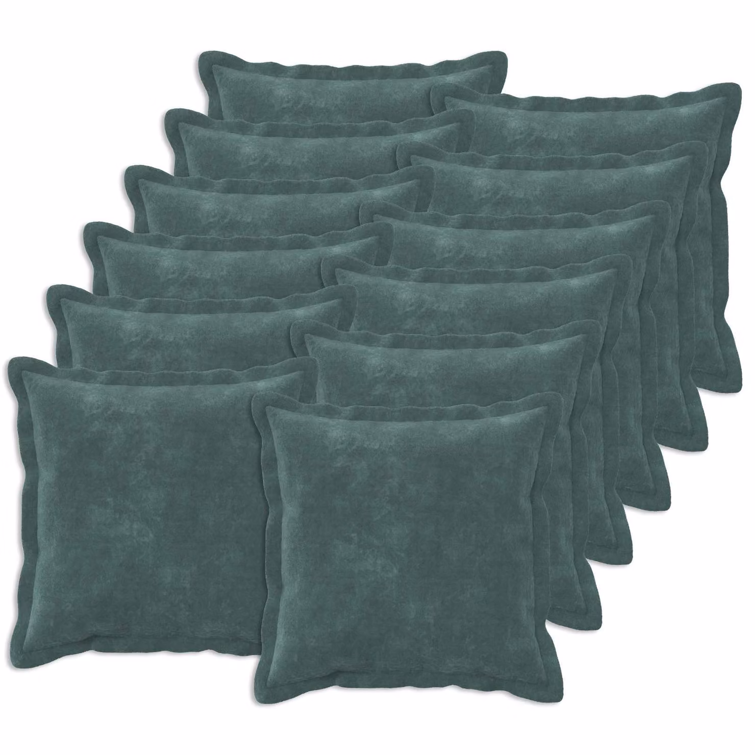 Set di 12 federe vidaXL HOUTEN blu petrolio in microfibra fleece, 45 x 45 cm