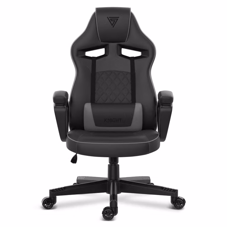 SENSE7 Knight Sedia da gioco ergonomica nera - Sedia da scrivania per PC Sedia da gaming Sedia da corsa per computer Gamer Ufficio Funzione oscillante fino a 120 kg