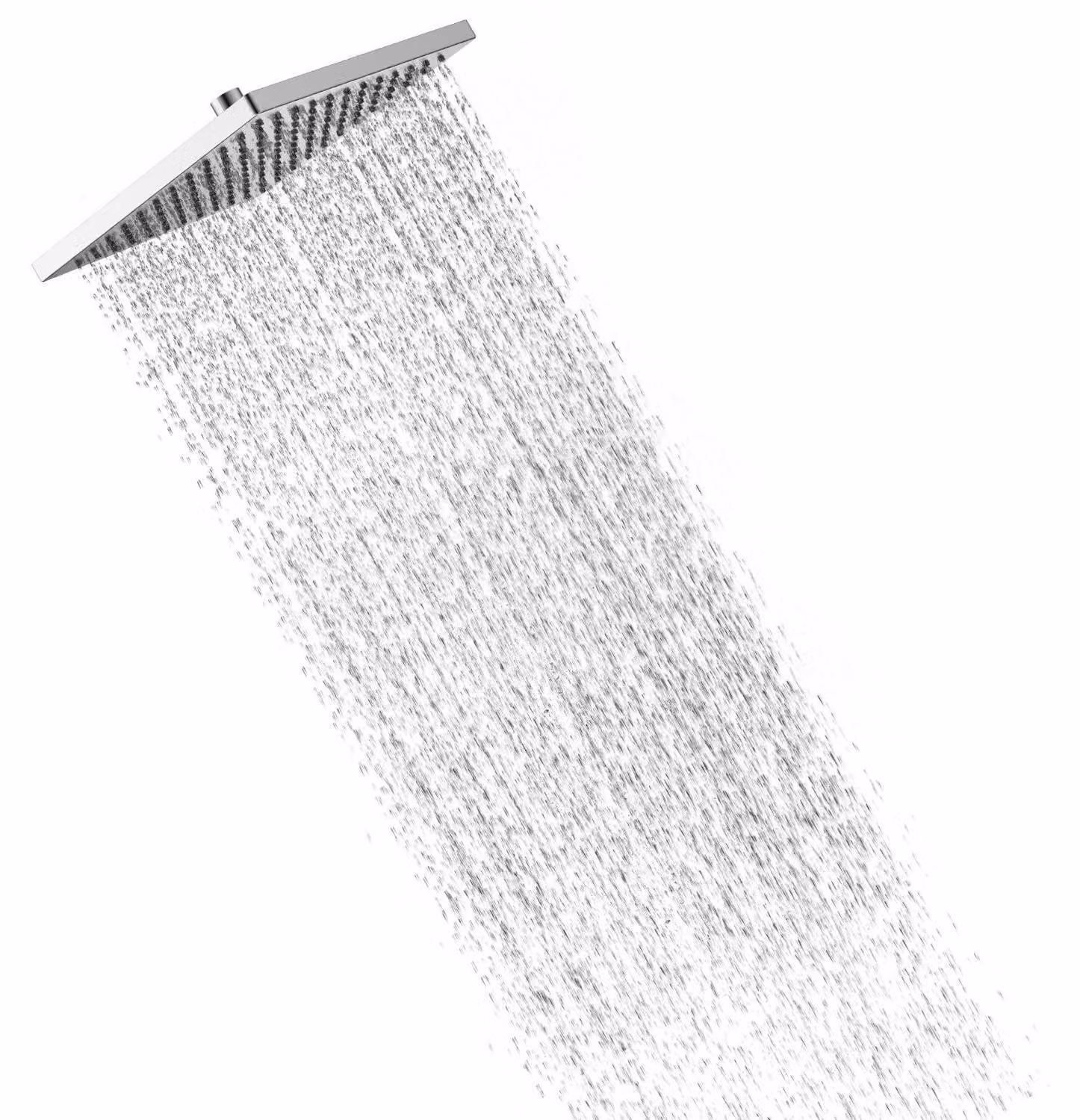 Doccia a pioggia, soffione quadrato in acciaio inossidabile, 300x300 mm, orientabile, finitura cromata