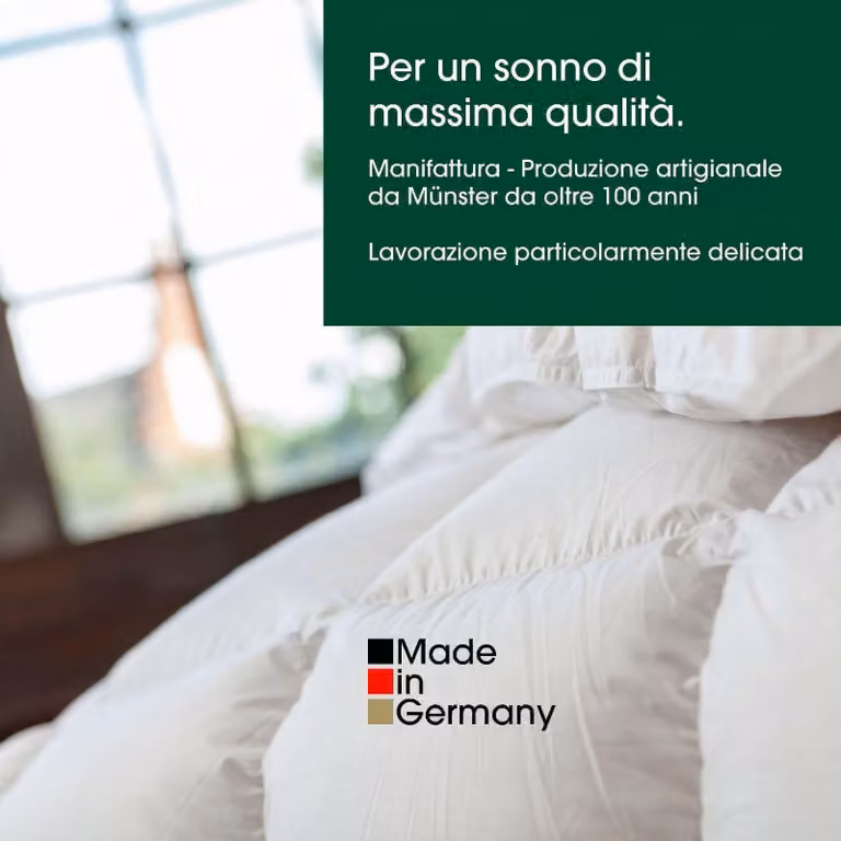 HANSKRUCHEN Premium de Luxe piumino in piuma 240x220 cm extra leggero 90% piumino lavabile per allergici traspirante a cassette bianco