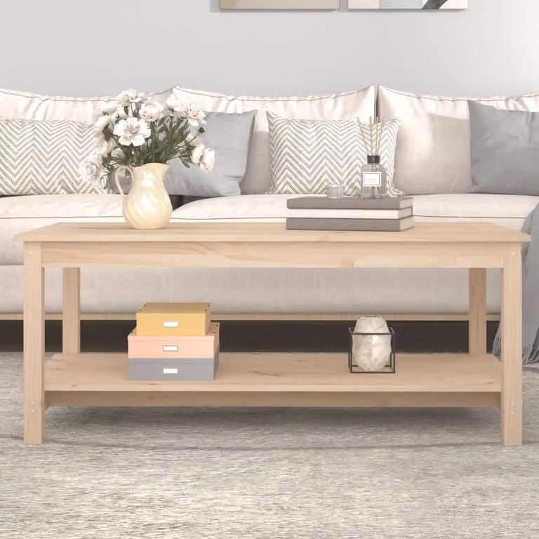 vidaXL Tavolino 110x55x45 cm in pino massiccio - Tavolino - Tavoli da caffè - Tavolino - Tavolino da divano