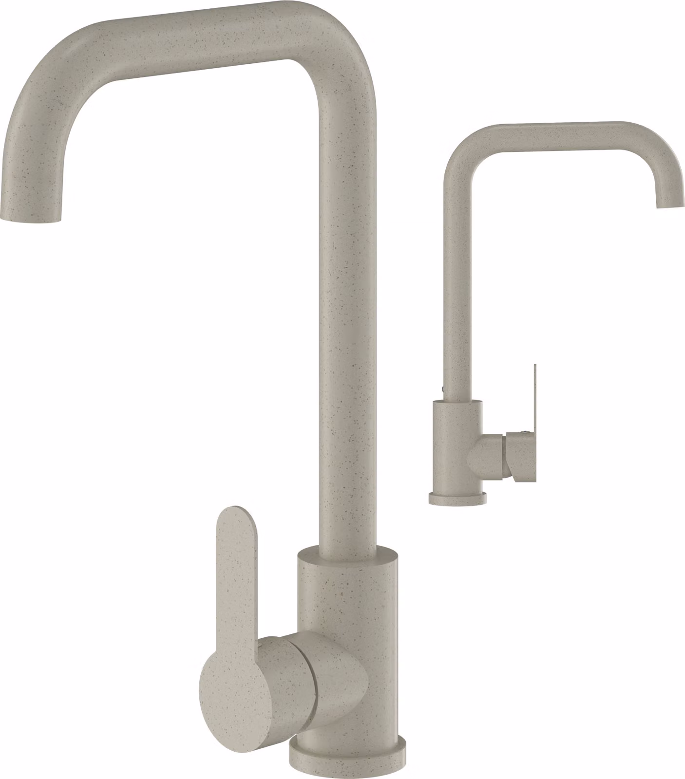 Granitan - Miscelatore cucina - Rubinetto cucina altezza 33 cm - Miscelatore lavello beige - STEEL