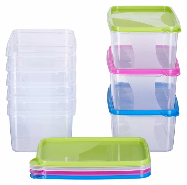 Set di 8 contenitori rettangolari ermetici da 1,3 litri, con coperchio