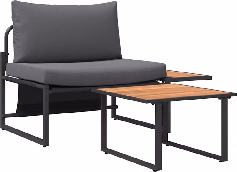 Set Divano da Giardino 2 pcs Antracite Acciaio