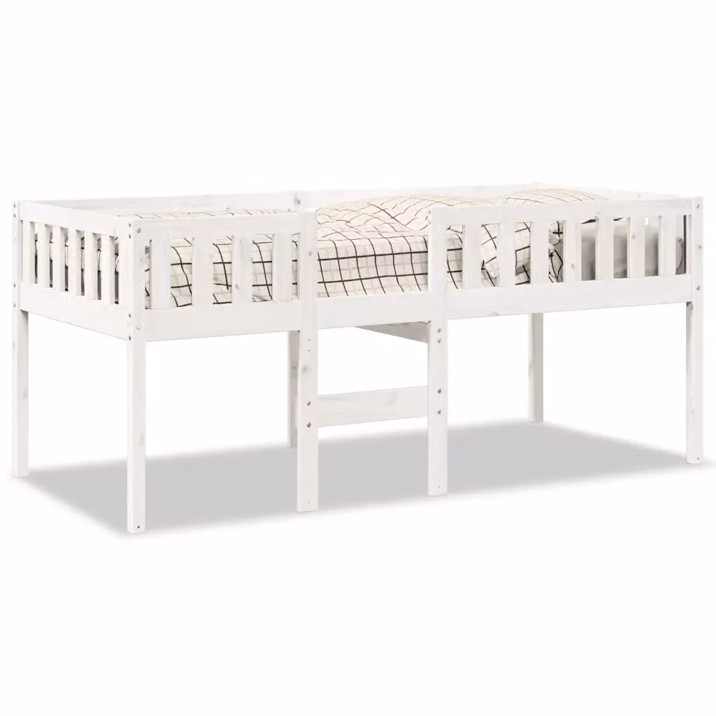 Letto per bambini VIDAXL in legno massello di pino bianco con doghe piatte, dimensioni 90x190 cm – 2