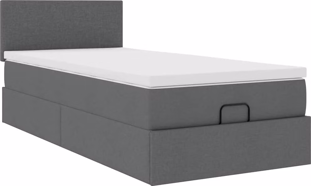 Struttura Letto Pouf con Materasso 180x200 cm in Tessuto