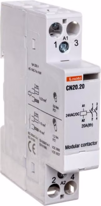 Contattore modulare 20A 2NO 0R 24VAC/DC CN2020024