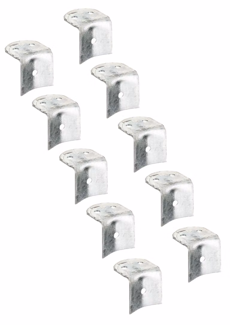 Alberts 867225 Fermaporta, zincato a caldo, per paletti e chiusure semitonde Ø100 mm, 70 x 65 x 70 mm, set da 10