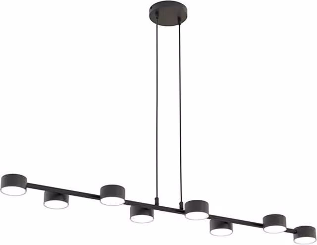 Lampadario Minimal Cyllenius Acciaio Nero 8 Luci Gx53