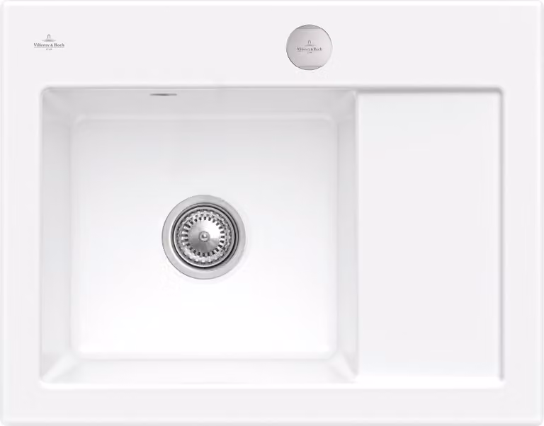 Lavello da cucina Villeroy&Boch, lavello da cucina Subway 45 Compact White Alpine 650x510mm, larghezza base 45cm