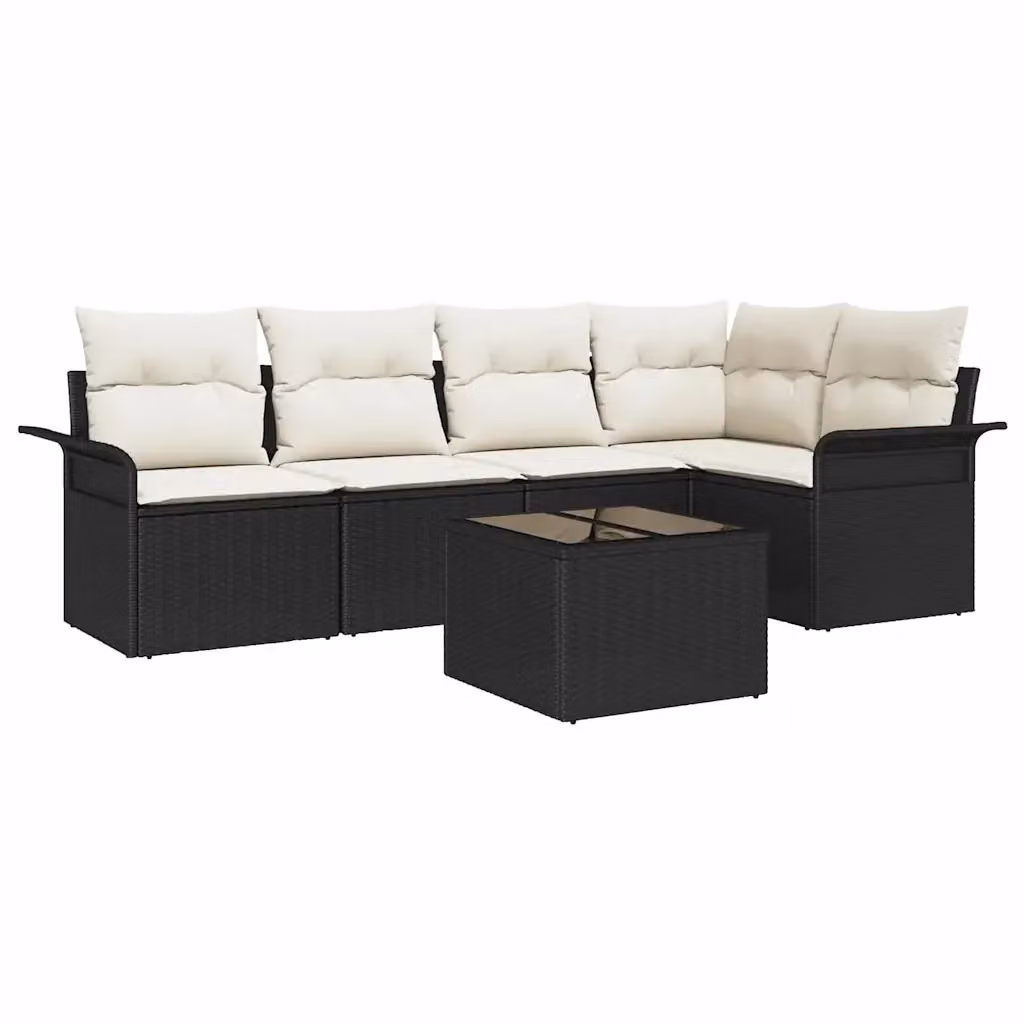 Set Divano da Giardino vidaXL a forma a U con Cuscini e Tavolino Nero – 2
