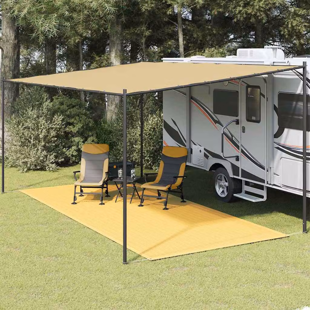 vidaXL Tappeto da tenda rettangolare in polipropilene beige per giardino e terrazza L: 600 cm, P: 250 cm