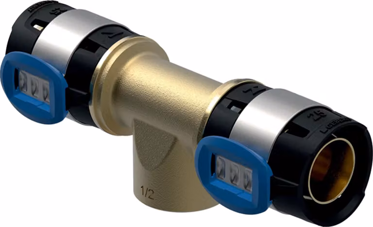 Geberit FlowFit raccordo a T con filettatura interna Rg+ d25-Rp1/2-25