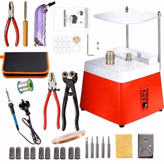 Levigatrice manuale per vetro - Funzione di aspirazione automatica - 220 V, 65 W, 4200 giri/min