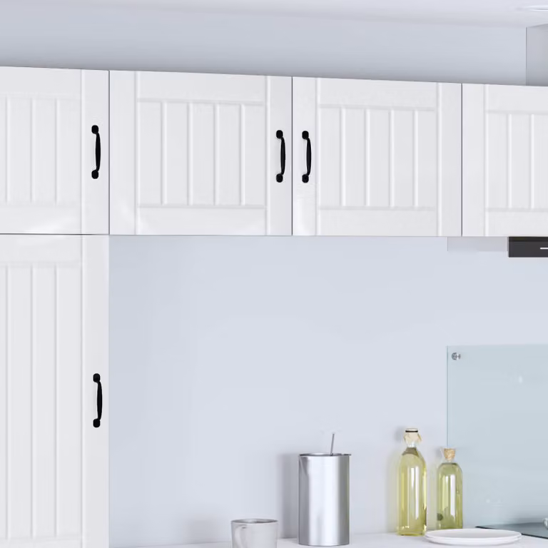 Set di 2 armadietti a muro LUCCA vidaXL bianchi lucidi in MDF per cucina