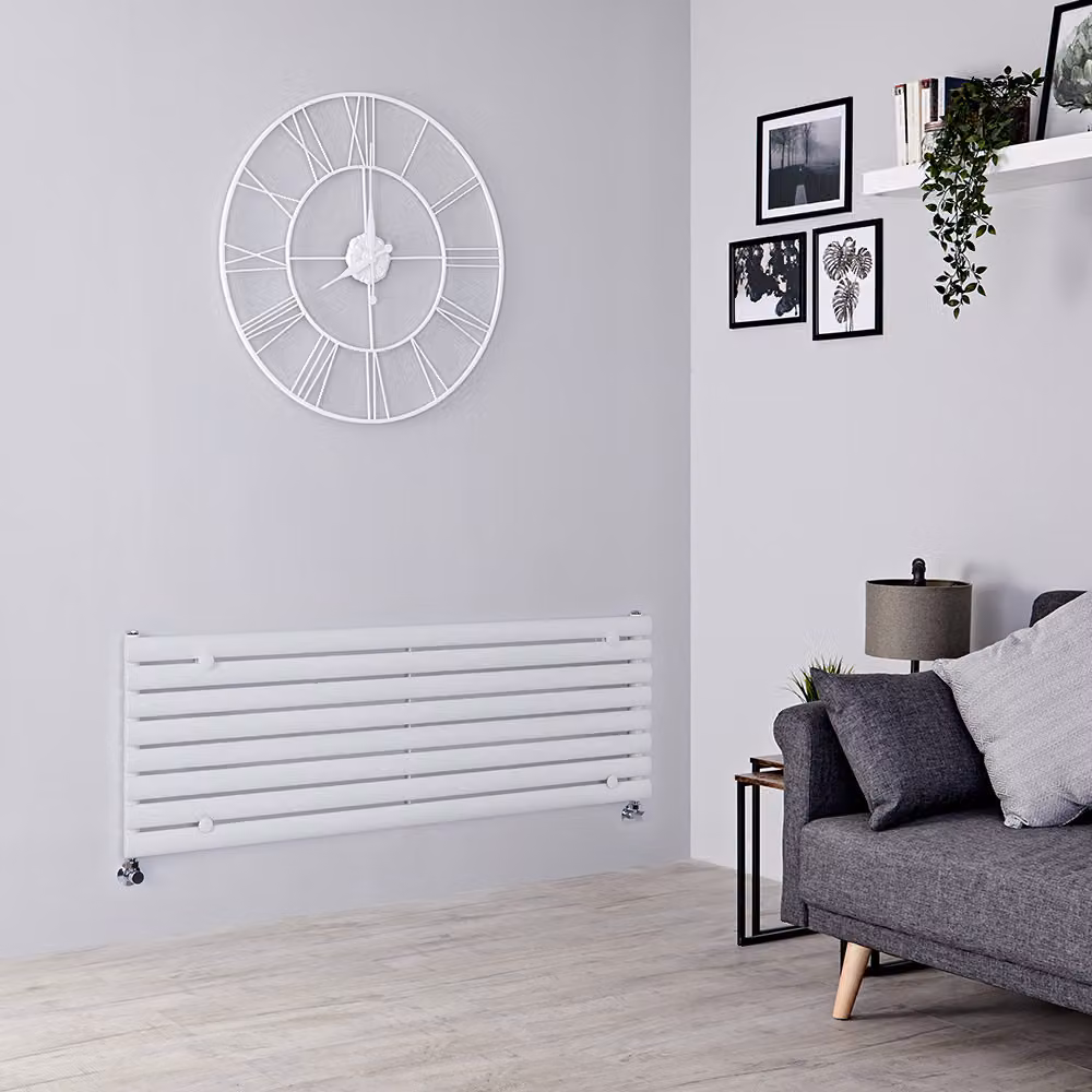 Radiatore Orizzontale Design Bianco 472x1400mm - Pannello Singolo - Alta Resa - Design Moderno - Revive