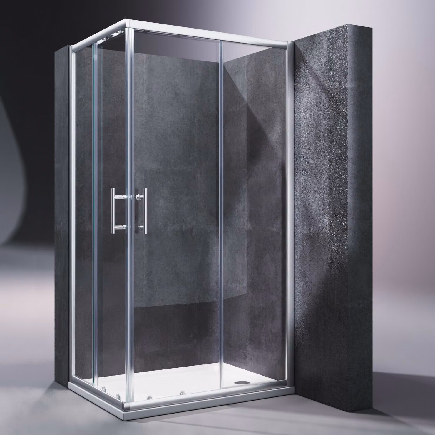 Cabina doccia SONNI con ingresso angolare 76x100 cm Doccia angolare Porta scorrevole 195 cm Doppia porta doccia Vetro ESG Doccia