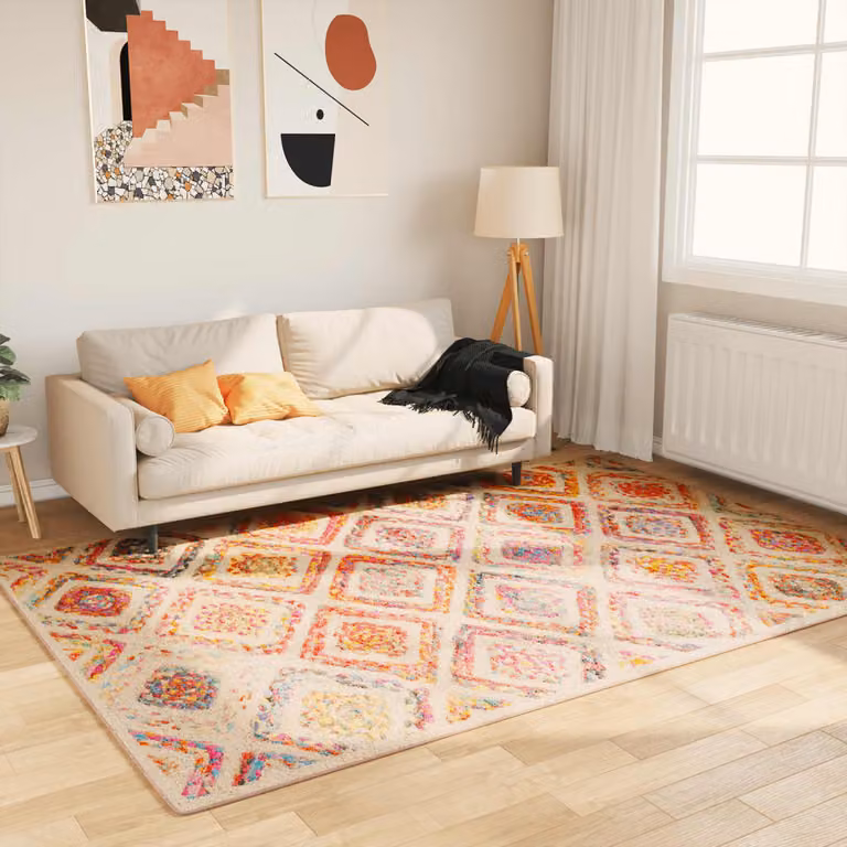 Tappeto lavabile moderno vidaXL multicolore con design geometrico in poliestere L: 160 cm, P: 230 cm