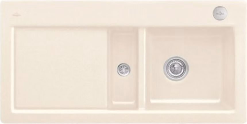 Lavello V&B Subway 60 destro, con scarico, eccentrico, crema C-plus