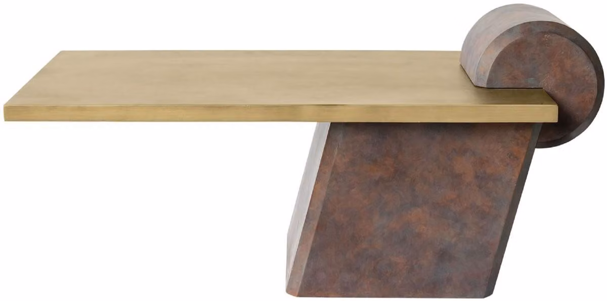 Tavolino di design Casa Padrino ottone / rame antico 115 x 60 x h. 53 cm - tavolino da salotto in cemento rinforzato con fibra di vetro - qualità